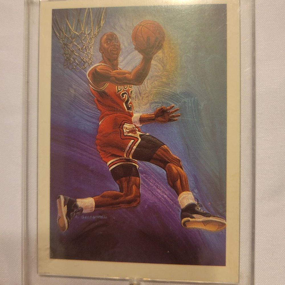 1990 Michael Jordan NBA Hoops #358 Check List By Ken Goldammer